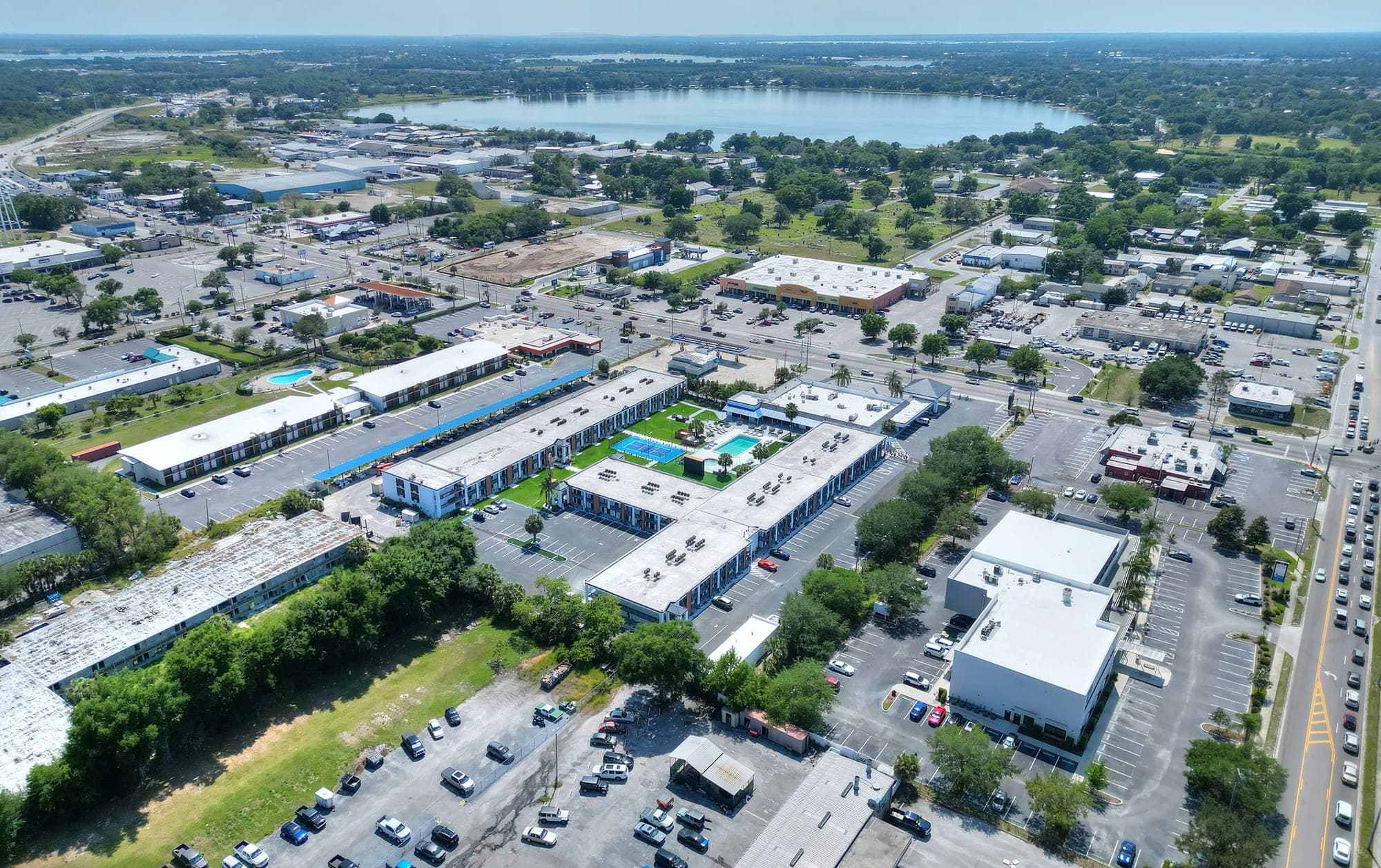 Winter Haven and its lakes around the property